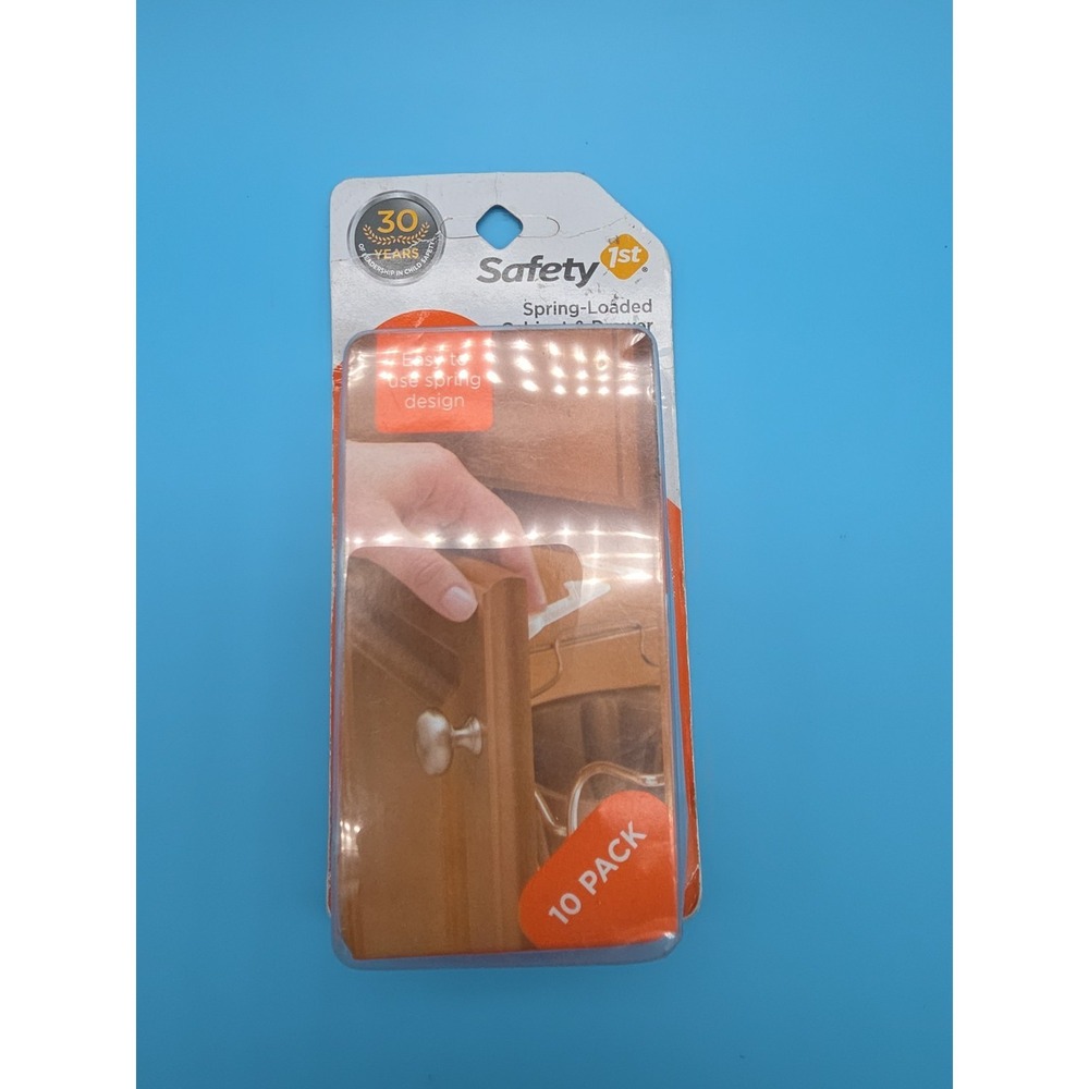 New SAFETY 1ST Cabinet & Drawer Latches Spring Loaded 10 Pack Baby Proof